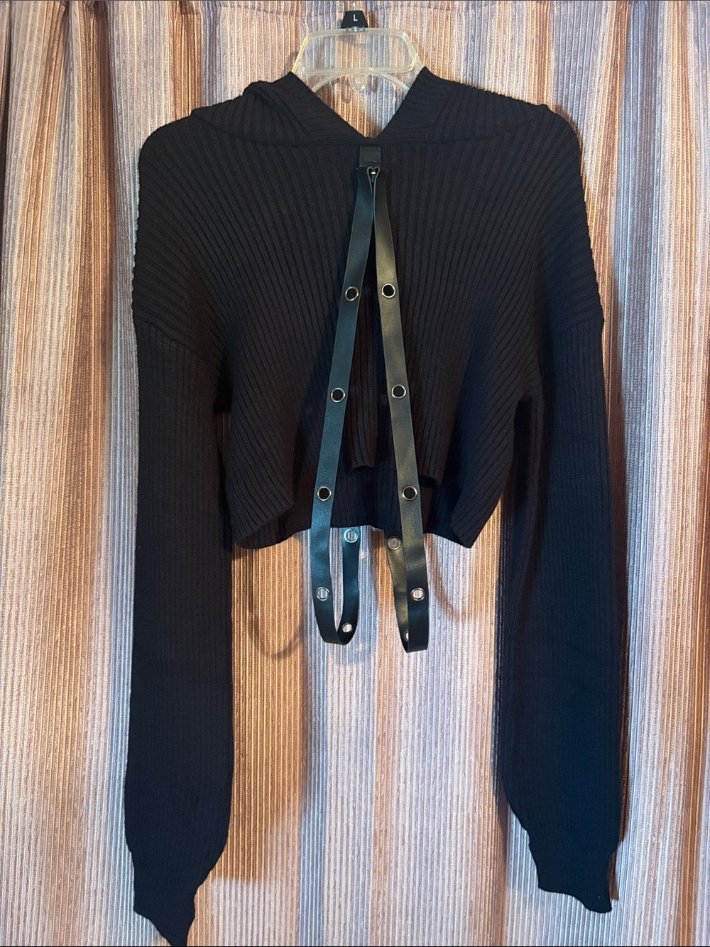 Killstar Ribbed Cropped Hoodie with harness
